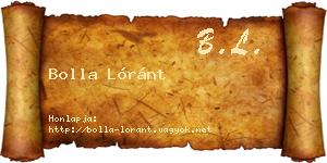 Bolla Lóránt névjegykártya